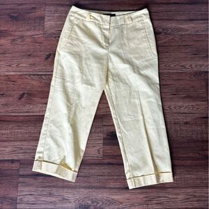 Larry Levine Butter Yellow Cropped Trousers cropped pants casual summer size 6